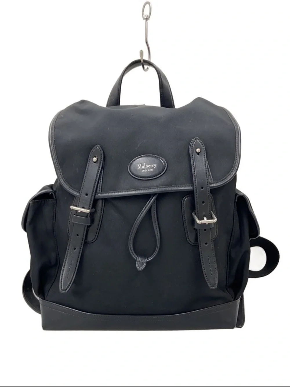 Mulberry Black Nylon Backpack with Leather Trim